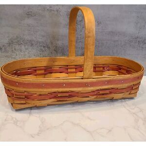 Longaberger Vintage 1993 Signed JBA Tulip Basket Oblong 14" x 6 ¾" x 9 Handmade